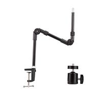 Andoer ST-01 Flexible Foldable Desk Mount Stand Metal Bracket with 1/4 Inch Screw Ballhead Adapter 3kg Load Capacity for Fill Light LED Ring Light Webcam Camera Smartphone