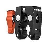 Andoer Super Clamp Tripod Clamp Crab Pliers Clip with 1/4 Inch & 3/8 Inch Screw Hole for DSLR Rig LCD Monitor Studio Light Camera Magic Arm, Orange
