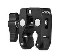 Andoer Super Clamp Tripod Clamp Crab Pliers Clip with 1/4 Inch and 3/8 Inch Screw Hole for DSLR Rig LCD Monitor Studio Light Camera Magic Arm Black