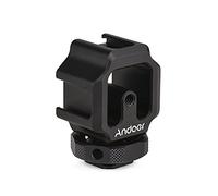 Andoer Triple Cold Shoe Mount Adapter Bracket Lightweight Aluminum Alloy Cold Shoe Mount Extension for DSLR ILDC Camera Video Light Microphone Monitor Video Shooting