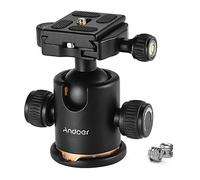 Andoer Tripod Ball Head with 1/4 inch Quick Release Plate and Bubble Level,360 Degree Rotating Panoramic Ball Head Maximum Load up to 17.6pounds,for Tripod,Monopod,Slider,DSLR Camera,Camcorder