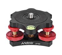 Andoer Tripod Leveling Base Leveler Tri-wheel Leveler with Bubble Level Bag for Canon Nikon Sony DSLR Camera