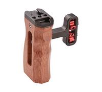 Andoer Universal Camera Cage Left/Right Side Handle Wooden Hand Grip with 1/4 Screw Hole Cold Shoe Mount for Camera Cage