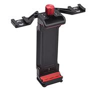 Andoer Universal Tablet Tripod Mount Aluminium Alloy Tablet Holder 108-242 mm Adjustable Clamp Width with Dual Cold Shoe Mounts 1/4 Inch Screw Hole Black