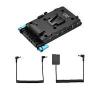 Andoer V Mount V-lock Battery Plate Adapter with 15mm Dual Hole Rod Clamp DMW-DCC8 Dummy Battery Replacement for Panasonic G6 G7 G80 G81 G85 FZ2500 FZ2000 FZ300 Camera Video Light Monitor Audio