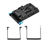 Andoer V Mount V-lock Battery Plate Adapter with 15mm Dual Hole Rod Clamp Power Adapter Replacement for BMPCC 4K/6K Camera Video Light Monitor Audio Recorder