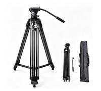 Andoer Video Tripod Heavy Duty Aluminum Tripod with Fluid Head 10kg Load 86 to 190cm Height 360 Pan for DSLR Camera Camcorder Studio Travel Filming