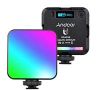 Andoer W64RGB RGB LED Video Light, Photography Lighting CRI95+ 2500K-9000K Dimmablewith LCD Display 3 Cold Shoe Mounts Magnetic Backside for Vlog Live Streaming Video Conference Product Shooting