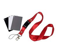 Andoer White Black 18% Grey Colour Balance Cards Digital Grey Card with DSLR Camera with Neck Strap White Balance Card Photo Accessories