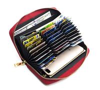 ANDOILT Genuine Leather Purses for Women Wallet Mens RFID Blocking Credit Card Holder Zipper Purse Cell Phone Handbag Red