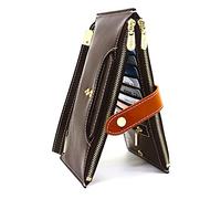 ANDOILT Wallets for Women Genuine Leather Wallet RFID Blocking Bifold Credit Card Holder Ladies Purse Cell Phone Handbag Coffee