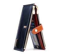 ANDOILT Wallets for Women Genuine Leather Wallet RFID Blocking Bifold Multi Card Case Purse with Zipper Pocket Handbag, B_Black, One Size, Simple Style