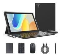 Andoird 14 Pack 10 Inch 2 in 1 Tablet with Stylus Mouse Keyboard Case, 10GB RAM 64GB ROM 1TB Expand, Octa-Core 2.0Ghz, 5G WiFi, BT5.0, 6000mAh, 8MP Camera, 1280x HD Screen