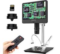 Andonstar AD249S-M 10.1 Inch HDMI Digital Microscope 2000x for Adults, 3 Lens 2160P UHD Video Record, Soldering Microscope for Electronics Repair, Error Coins, Pro Boom Arm Stand, Windows Compatible