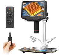 Andonstar AD407 Pro 3D HDMI Digital Soldering Microscope with Metal Stand Pro 4MP UHD and Adjustable LCD Display 7 Inch USB Video Microscopes for SMT SMD DIY Phone Repair