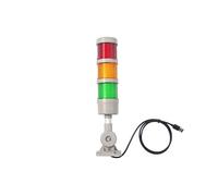 ANDONT USB Stack LED Andon Tower Lights with Buzzer, Industrial Warning Lights, Column Tower Lights(24VDC, 3 Layer, with Buzzer)