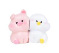 andorelse Cute Couple Car Dashboard Decorations Resin Animals Doll Figurines Love Together with Magnetic Face for Auto Interior Home Office Decor Accessories (Pig&Duck)