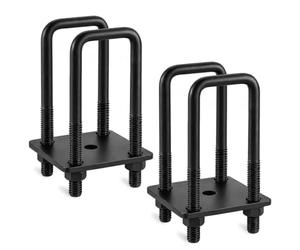 Andorm Square U Bolt Kit for Boat Trailer 2x3 Axle 6-5/16'' Long Black | Galvanized Steel Leaf Springs 2 Inch Wide Square U-Bolts, 6-5/16'' L x 2-1/8'' W x 1/2'' Thread for Boat Trailer and Truck