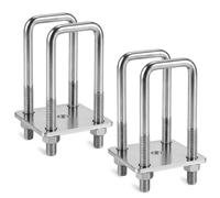 Andorm Square U Bolt Kit for Boat Trailer 2x3 Axle 6-5/16'' Long Silver | Galvanized Steel Leaf Springs 2 Inch Wide Square U-Bolts, 6-5/16'' L x 2-1/8'' W x 1/2'' Thread for Boat Trailer and Truck