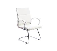 Andorra High Back Leather Faced Visitor Office Chair (White), Express Delivery