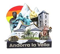 Andorra la Vella Andorra Magnet Fridge Magnet Wooden 3D Landmarks Travel Collectible Souvenirs Decoration Handmade-2