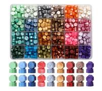 Andotopee 600 Pcs 24 Colors Wax Seal Beads, Metallic & Pearl Luster Colors, Non-Toxic, For Crafts, Envelope Seals, Decorating