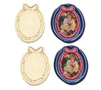 Andotopee Vintage Embossed Frame Wax Seal Stamp - 3D Relief Photo Frame Seal Stamps with Wood Handle, Retro Sealing Wax Stamp for Wedding Invitations, Scrapbooking, Letters(Oval #14)