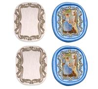 Andotopee Vintage Embossed Frame Wax Seal Stamp - 3D Relief Photo Frame Seal Stamps with Wood Handle, Retro Sealing Wax Stamp for Wedding Invitations, Scrapbooking, Letters (Rectangle #28)