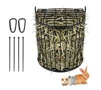 ANDOUNIER Second-Generation Upgrade Bunny Hay Feeder,Semicircular Hay Feeder Provides Smoother Surface,Larger Feeding Area,Avoid Crowding While Eating,Occupies Less Space(Black)
