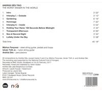 ANDR S D‚S TRIO - THE WORST SINGER IN THE WORLD NEW CD