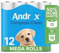 Andraex Complete Clean Toilet Tissue Mega Rolls 12 Pack