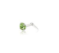 Andralok Sterling Silver 2mm Peridot Crystal Nose Stud