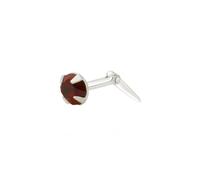 Andralok Sterling Silver 3mm Garnet Nose Stud