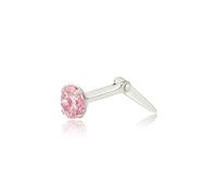Andralok Sterling silver 3mm round pink cubic zirconia cz nose stud