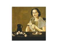 André Derain Famous Work Poster The Girl Cutting Apple Wall Art Scroll Canvas Painting Picture Living Room Decor Home 28x28inch(70x70cm)