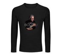 Andrea Bocelli Si Record Album Long Sleeve T-Shirt Graphic Top Printed Tee Mens Black Shirt XXL