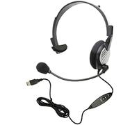 ANDREA Communications NC-181VM USB On-Ear Monaural Computer Headset with Noise-canceling Microphone, in-line Volume/Mute Controls, and Built-in External Sound Card and USB Plug, Black, Grey, Silver