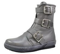 Andrea Conti 0066009 Women's Ankle Boots Biker Boot Three Straps Buckle Sporty, gray, 6 UK