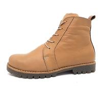 Andrea Conti 0342828 Women's Ankle Boots Leather Lace-Up Boots Tread Sole, Peanut, 4 UK