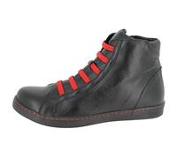Andrea Conti Women High Top Sneakers, Black Chili, 5 UK