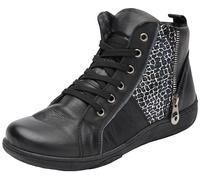 Andrea Conti Women's Laces Sneaker, Black Silver, 3.5 UK