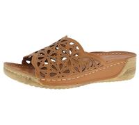 Andrea Conti Women's Mules Flat Slippers, Cognac, 5 UK