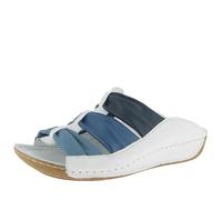 Andrea Conti Women's Mules, Flat Slippers, White/Blue/Multi, 36 EU, White Blue Multi, 4 UK