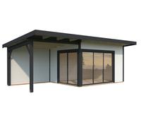 Andrea L (6.9x3m | 11.2+7.9m2 | 44mm) Garden Room with Sliding Doors (Double Glazing Available)