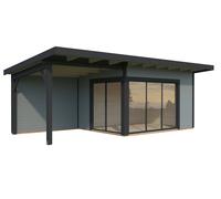 Andrea L (6.9x3m | 11.2+7.9m2 | 44mm) Garden Room with Sliding Doors (Double Glazing Available)