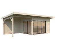 Andrea L (6.9x3m | 11.2+7.9m2 | 44mm) Garden Room with Sliding Doors (Double Glazing Available)