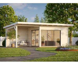 Andrea L (6.9x3m | 11.2+7.9m2 | 44mm) Garden Room with Sliding Doors (Double Glazing Available)