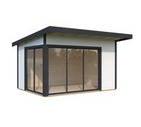 Andrea S (3.9x3m | 11.2m2 | 44mm) Modern Corner Summer House With Sliding Doors (Double Glazing Available)