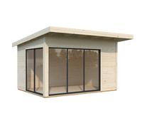 Andrea S (3.9x3m | 11.2m2 | 44mm) Modern Corner Summer House With Sliding Doors (Double Glazing Available)