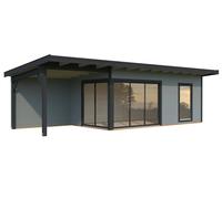 Andrea XL (9x3m | 17.1+7.9m2 | 44mm) Garden Room with Sliding Doors (Double Glazing Available)